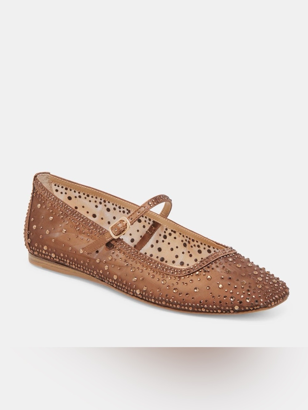 Dolce Vita Reyes Crystal Brown Mesh Ballet Flats